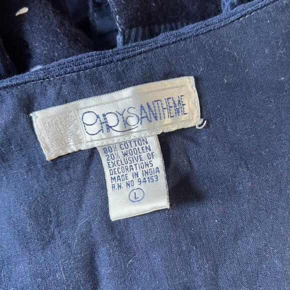 Snow Village Holiday Embroidered Christmas Vest With Button Closure & Collar - Picture 7 of 7